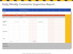 Construction Business Company Profile Daily Weekly Contractor Inspection Report Professional PDF