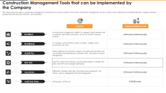 Construction Management Tools That Can Be Implemented By The Company Inspiration PDF