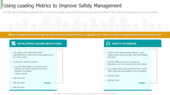 Construction Sector Project Risk Management Using Leading Metrics To Improve Safety Management Sample PDF