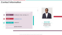 Contact Information Pitch Deck Of Vulpine Interactive Fundraising Ppt Show Brochure Pdf Contact Information Pitch Deck Of Vulpine Interactive Fundraising Ppt Show Brochure Pdf