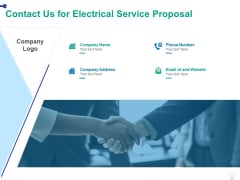 Contact Us For Electrical Service Proposal Ppt PowerPoint Presentation Ideas Layout Contact Us For Electrical Service Proposal Ppt PowerPoint Presentation Ideas Layout