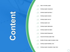 Content Working Capital Management Ppt PowerPoint Presentation Infographic Template