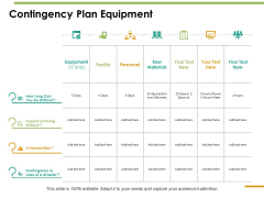 Contingency Plan Equipment Ppt PowerPoint Presentation Infographic Template Clipart Images