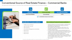 Conventional Source Of Real Estate Finance Commercial Banks Guidelines PDF