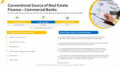 Conventional Source Of Real Estate Finance Commercial Banks Information PDF
