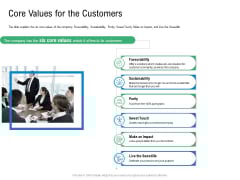 Convertible Preferred Stock Funding Pitch Deck Core Values For The Customers Elements PDF Convertible Preferred Stock Funding Pitch Deck Core Values For The Customers Elements PDF