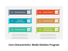Core Characteristics Media Relation Program Ppt PowerPoint Presentation File Slide Portrait PDF Core Characteristics Media Relation Program Ppt PowerPoint Presentation File Slide Portrait PDF