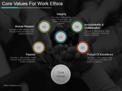 Core Values For Work Ethics Ppt PowerPoint Presentation Guidelines
