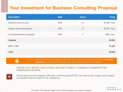 Corporate Consulting Your Investment For Business Consulting Proposal Ppt Summary Vector PDF Corporate Consulting Your Investment For Business Consulting Proposal Ppt Summary Vector PDF