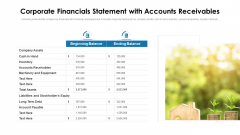 Corporate Financials Statement With Accounts Receivables Ppt PowerPoint Presentation Icon Infographic Template PDF