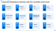 Corporate Marketing Calendar With Key Activities And Events Rules PDF