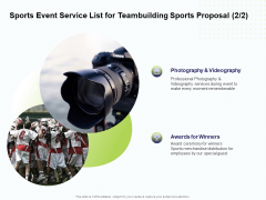 Corporate Sports Team Engagement Sports Event Service List For Teambuilding Sports Proposal Designs PDF