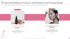 Cosmetics And Personal Care Venture Startup Upcoming Beauty Products With Feature And Pricing Details Information PDF