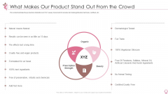 Cosmetics And Personal Care Venture Startup What Makes Our Product Stand Out From The Crowd Diagrams PDF Cosmetics And Personal Care Venture Startup What Makes Our Product Stand Out From The Crowd Diagrams PDF