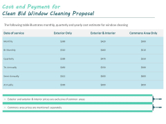 Cost And Payment For Clean Bid Window Cleaning Proposal Ppt Model Icon PDF Cost And Payment For Clean Bid Window Cleaning Proposal Ppt Model Icon PDF
