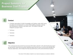 Cost Savings To A Company Project Summary For Business Cost Proposal Ideas PDF Cost Savings To A Company Project Summary For Business Cost Proposal Ideas PDF