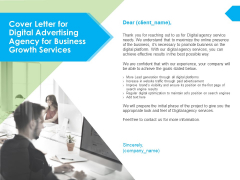 Cover Letter For Digital Advertising Agency For Business Growth Services Ppt PowerPoint Presentation Ideas Layout