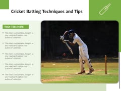Cricket Batting Techniques And Tips Ppt PowerPoint Presentation File Slides PDF