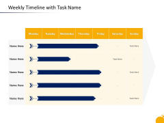 Crisis Management Program Presentation Weekly Timeline With Task Name Brochure PDF Crisis Management Program Presentation Weekly Timeline With Task Name Brochure PDF