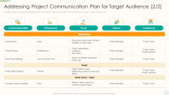 Critical Components Of Project Management It Addressing Project Communication Plan For Target Audience Goal Topics PDF Critical Components Of Project Management It Addressing Project Communication Plan For Target Audience Goal Topics PDF