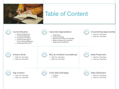 Cross Selling Initiatives For Online And Offline Store Table Of Content Professional PDF Cross Selling Initiatives For Online And Offline Store Table Of Content Professional PDF