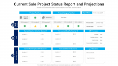 Current Sale Project Status Report And Projections Ppt PowerPoint Presentation Icon Show PDF