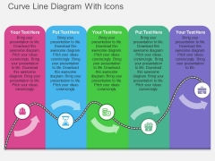 Curve Line Diagram With Icons Powerpoint Template