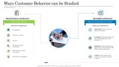 Customer Behavioral Data And Analytics Ways Customer Behavior Can Be Studied Elements PDF Customer Behavioral Data And Analytics Ways Customer Behavior Can Be Studied Elements PDF