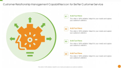 Customer Relationship Management Capabilities Icon For Better Customer Service Formats PDF
