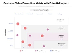 Customer Value Perception Matrix With Potential Impact Ppt PowerPoint Presentation Pictures Ideas PDF Customer Value Perception Matrix With Potential Impact Ppt PowerPoint Presentation Pictures Ideas PDF
