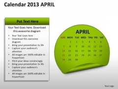 Calendar 2013 April PowerPoint Slides Ppt Templates Calendar 2013 April PowerPoint Slides Ppt Templates