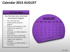 Calendar 2013 August PowerPoint Slides Ppt Templates Calendar 2013 August PowerPoint Slides Ppt Templates