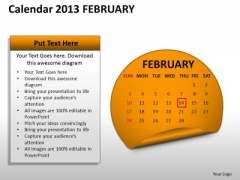 Calendar 2013 February PowerPoint Slides Ppt Templates