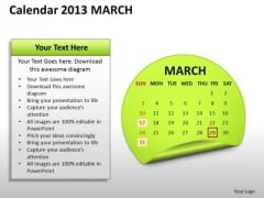 Calendar 2013 March PowerPoint Slides Ppt Templates Calendar 2013 March PowerPoint Slides Ppt Templates