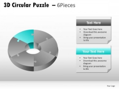 Changeable Colors 3d Circular Puzzle 6 Pieces PowerPoint Slides And Ppt Diagram Templates