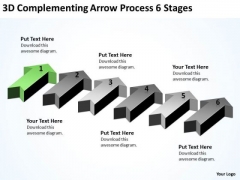 Circular Arrow PowerPoint 3d Complementing Process 6 Stages Templates