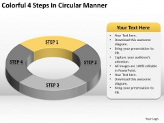 Colorful 4 Steps In Circular Manner Business Plan PowerPoint Templates