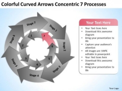 Colorful Curved Arrows Concentric 7 Processess Ppt Business Plan PowerPoint Template Colorful Curved Arrows Concentric 7 Processess Ppt Business Plan PowerPoint Template