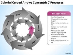 Colorful Curved Arrows Concentric 7 Processess Ppt Business Plan Sample Pdf PowerPoint Slide Colorful Curved Arrows Concentric 7 Processess Ppt Business Plan Sample Pdf PowerPoint Slide