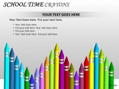 Colorful School Time Crayons PowerPoint Slides And Ppt Editable Graphics Colorful School Time Crayons PowerPoint Slides And Ppt Editable Graphics