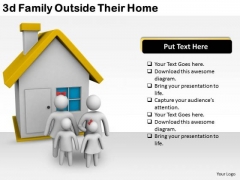 Company Business Strategy 3d Family Outside Their Home Concept Company Business Strategy 3d Family Outside Their Home Concept