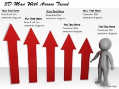 Company Business Strategy 3d Man With Arrow Trend Concept Company Business Strategy 3d Man With Arrow Trend Concept