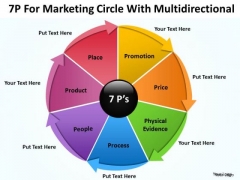 Consulting PowerPoint Template For Marketing Circle With Multidirectional Ppt Slides