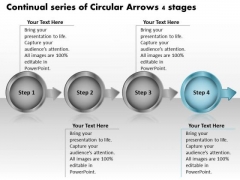 Continual Series Of Circular Arrows 4 Stages Processing Flow Chart PowerPoint Slides Continual Series Of Circular Arrows 4 Stages Processing Flow Chart PowerPoint Slides