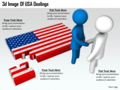 Creative Marketing Concepts 3d Image Of Usa Dealings Character Modeling