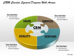 Crm Circular Squared PowerPoint Presentation Template