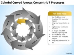 Curved Arrows Concentric 7 Processess Business Plan PowerPoint Slides Curved Arrows Concentric 7 Processess Business Plan PowerPoint Slides
