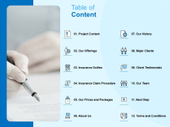 Damage Security Insurance Proposal Table Of Content Ppt Styles Graphics Example PDF Damage Security Insurance Proposal Table Of Content Ppt Styles Graphics Example PDF