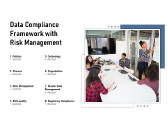 Data Compliance Framework With Risk Management Ppt PowerPoint Presentation Infographics Design Inspiration PDF