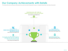 Debt Funding Investment Pitch Deck Our Company Achievements With Details Ppt Gallery Example Topics PDF Debt Funding Investment Pitch Deck Our Company Achievements With Details Ppt Gallery Example Topics PDF